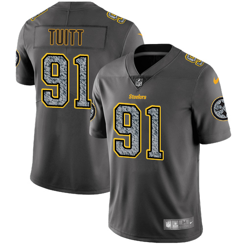 Nike Steelers #91 Stephon Tuitt Gray Static Men's Stitched NFL Vapor Untouchable Limited Jersey - Click Image to Close